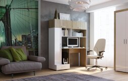 Стол ПКС-1, Сонома-Белый глянец 